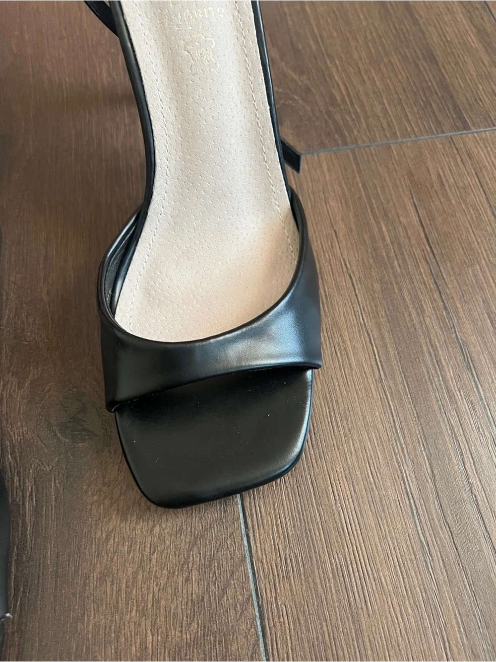 Classic Black Open-Toe Ankle Strap Heels